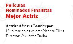 Felicidades a <a href="/adriana_louvier/">Adriana Louvier</a> por su nominacion por @amarnoesquerer a los premios Pantalla de Cristal!!