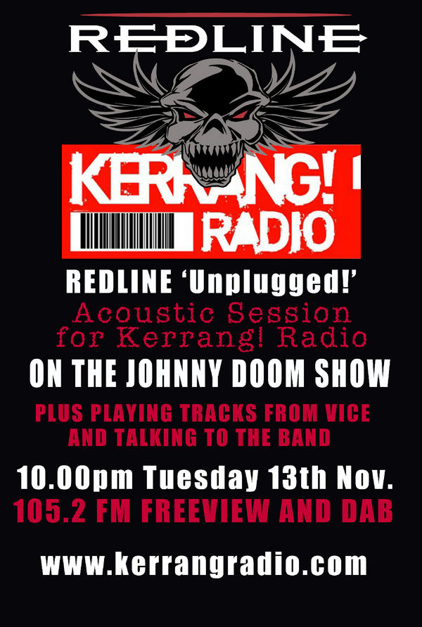 REDLINEROCK's tweet photo. @KerrangRadio REDLINE on the Johnny Doom Show tonight! http://t.co/BXmRoX0Z