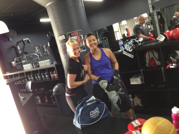 judi_jabour's tweet image. We smashed it this morning at our Boxing class with Elissa at #Boxr in Newstead. Go girls! @NewHealthPT #56DaysLater