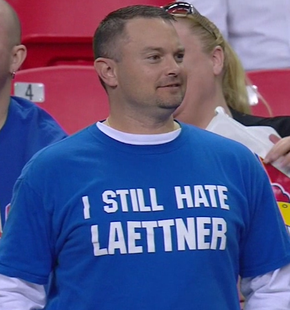 BleacherReport's tweet photo. Kentucky fans still haven't gotten over what Christian Laettner did to them 20 years ago (h/t @ESPNCBB) http://t.co/t3eKmiBX