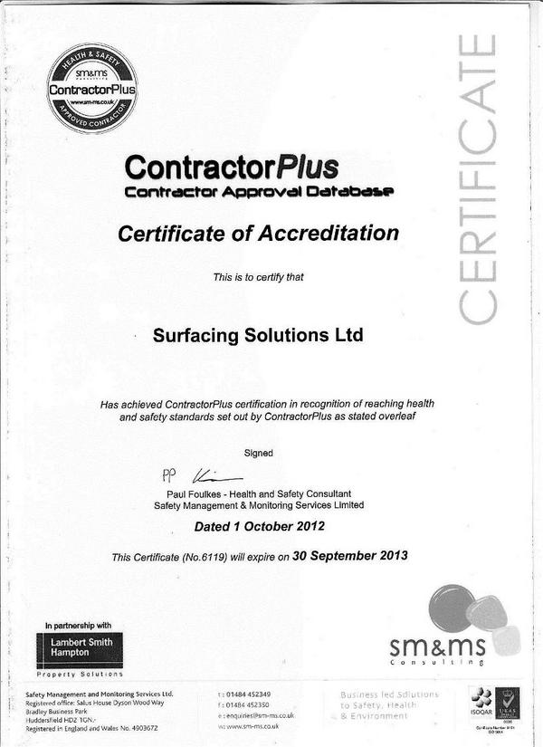 surfacingsol's tweet photo. Contractor Plus certificate http://t.co/84ACz1Sy