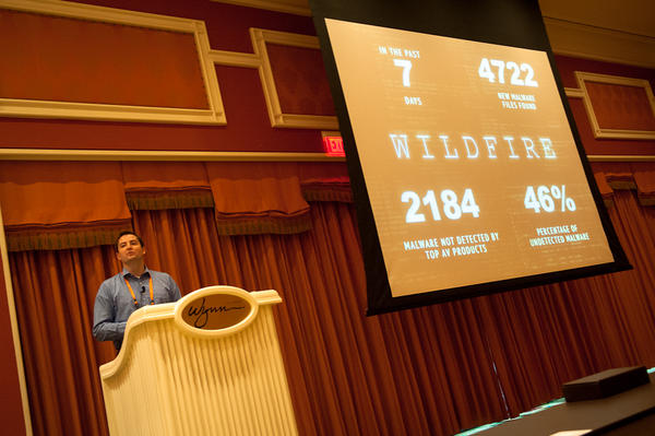 PaloAltoNtwks's tweet photo. Taylor Ettema shares malware data over the past 7 days #2012Ignite http://t.co/dWZE1j3T