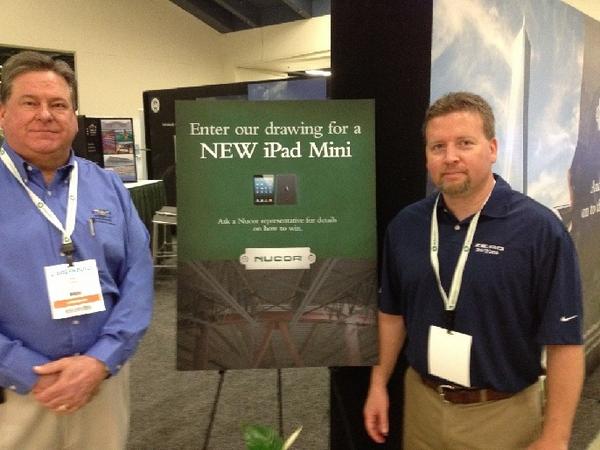 1hr until the expo opens <a href="/Greenbuild/">Greenbuild</a>! Don't miss a chance to ask Nucor how to win an iPad Mini! Booth 301S!#Greenbuild