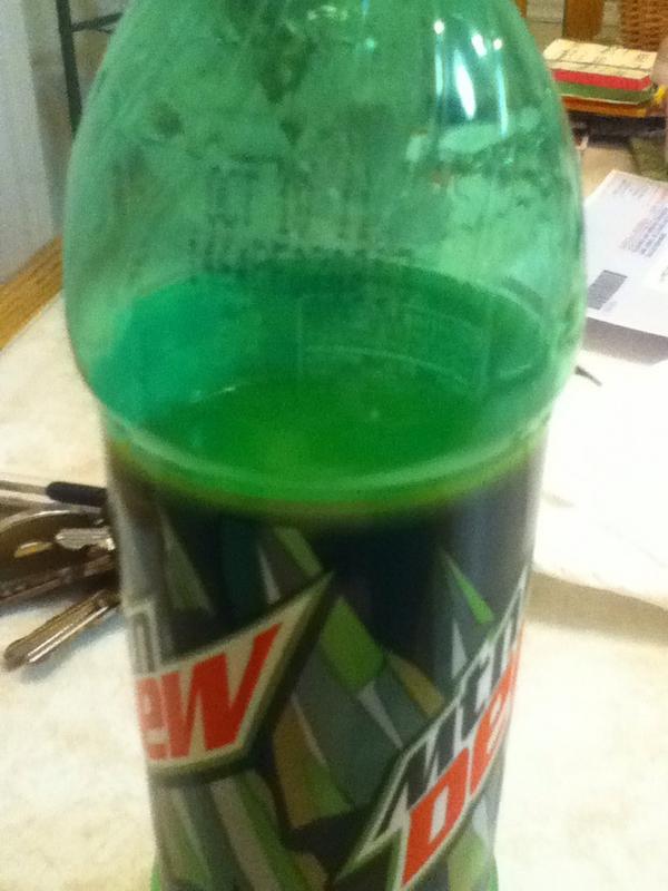 KittyDXRO's tweet image. Mountain Dew that's more than a year past its expiration date.  Flat, but tasty.