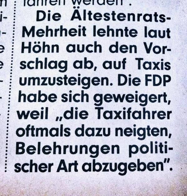 Die FDP und die Taxifahrer