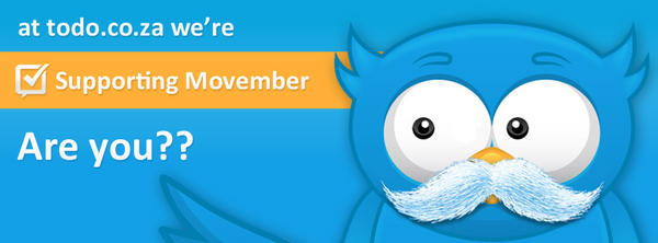 ToDoZA's tweet photo. At http://t.co/zzt8zDNq we're supporting Movember!
We hope that you are too! @jacanews @DJFreshSA @BlackBerry_ZA http://t.co/DOrsiOM6
