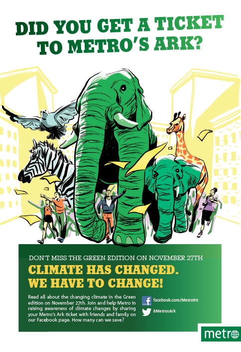 Share your Metro's Ark Ticket - Let's create awareness of climate changes! @MetrosArk 
facebook.com/MetroInt