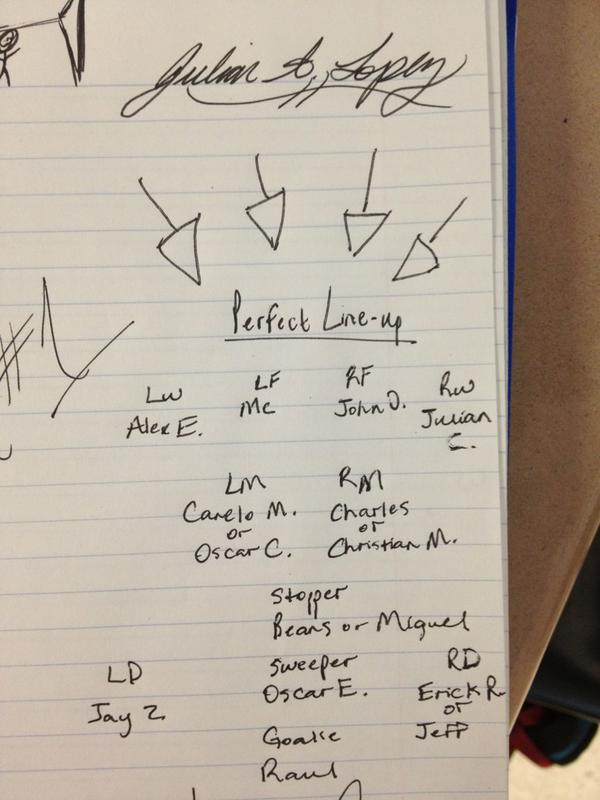 LulianJopez's tweet image. I was so bored in 5th I made the line-up for our soccer team this year 👌⚽ #senior #leftforward #soccerseason #bored