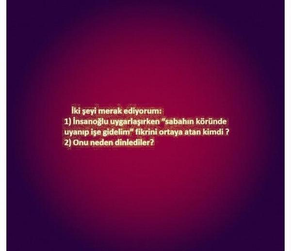 iki şeyi merak ediyorum