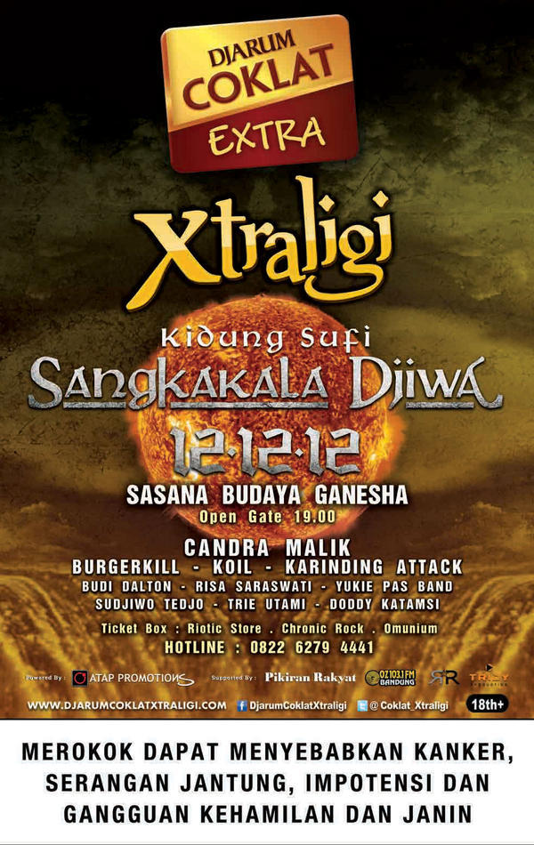 Burgerkill, Koil dan Karinding Attack akan tampil di Sasana Budaya Ganesha Bandung tanggal 12 Desember 2012 #xtremeinfo