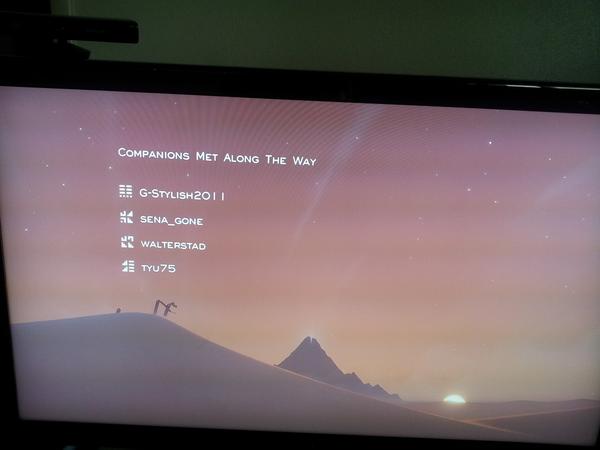 robsclone's tweet image. Wow! Finally played Journey (PS3) and - whoa.Good job, @thatgamecompany that was sweet (and thx TYU75 and others i met)