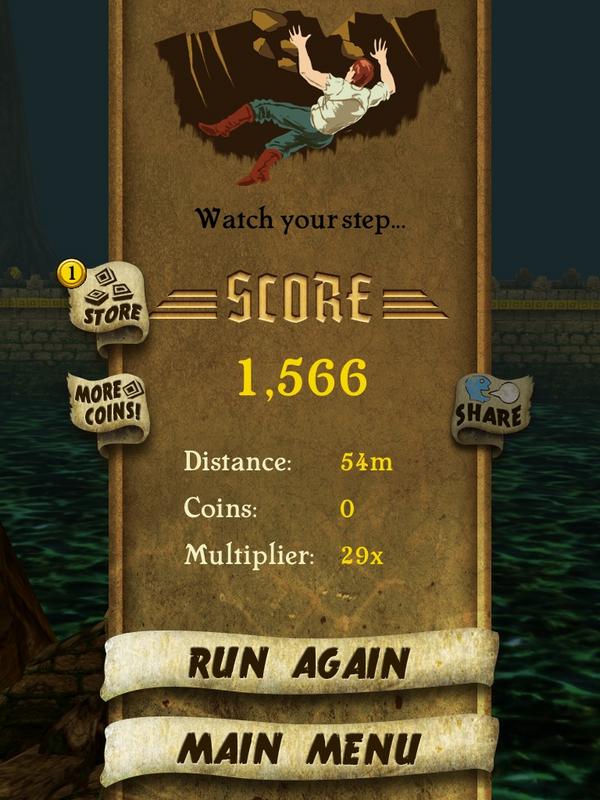I got 1,566 points while escaping from demon monkeys. Beat that! bit.ly/TempleRunGame #TempleRun