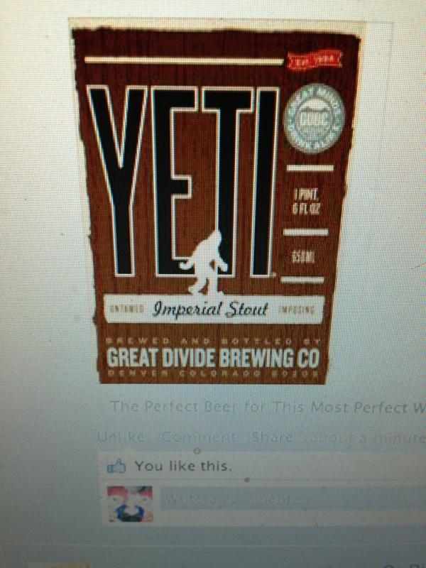 CitySipLA's tweet photo. Perfect #beer for perfect weather!! YETI IMPERIAL STOUT! #tenpercent http://t.co/ZVYS9PTv