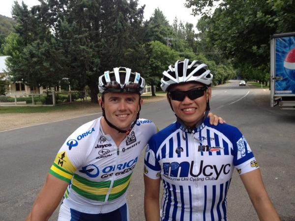 Cycled up #hotham today with #7peaks competition winner Andrew Yang &amp; 3 of his mates. Here is us #fresh at the bottom.