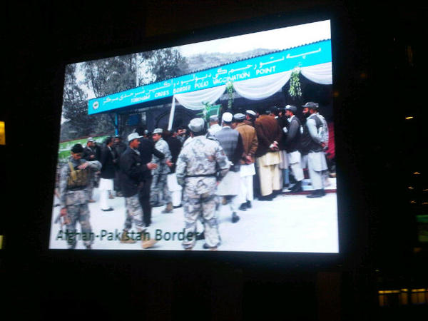 Peace through #polio eradication?This cross border polio vaccination point @ the Afghan-Pakistan is proof #rotarypeace