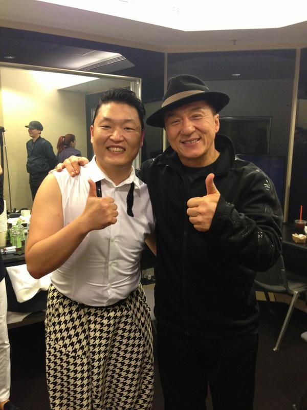 psy_oppa's tweet photo. How was the #MAMA!? I got big congrats from this man!! watch this pic http://t.co/l3aSCi7v