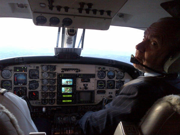 Lord_Sugar's tweet image. Flying to Farnborough from EGSG on the LEA KingAir  with @GalanopoulosG , With  me at the controls