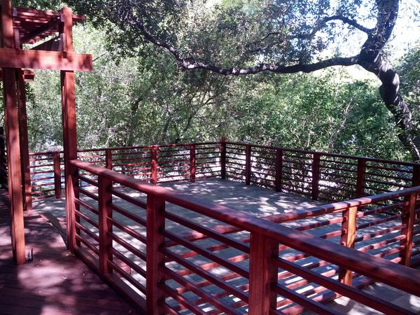 Mangaris Diamond Deck, and Pergola. Tiled Rooftop Area With Railings.
By YourDeckBuilder.com #Decks