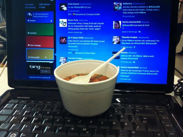 XFactorGER's tweet photo. Jetzt noch ne Suppe und dann ab nach Hause! #xfactorger http://t.co/mqcXzHlG
