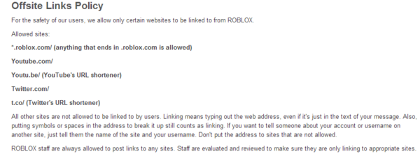 Merely On Twitter Roblox Allows Youtube And Twitter Links Http T Co Dc9wvjbd Http T Co Ioukt4l2