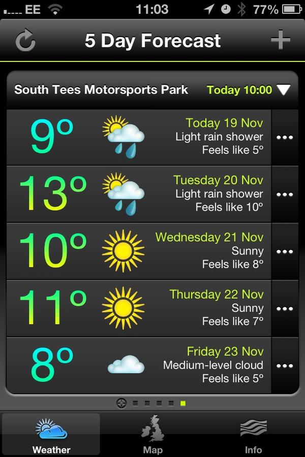 Weather looks good for @karting_bukc Northern Qualifier at @TeessideKarting on Wednesday! #BUKC #cold #sunny