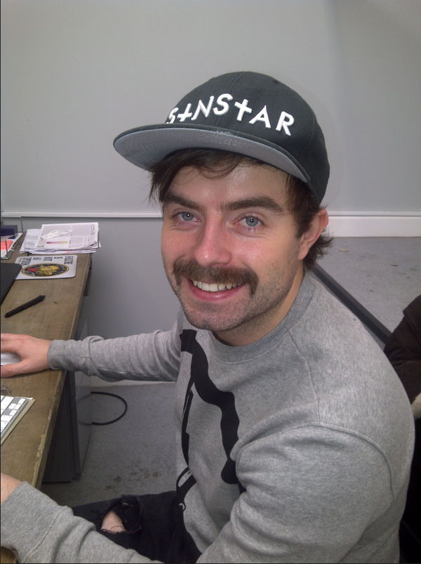 Sam's amazing cookie duster. Get on our FB page to get involved in our Movember competition. facebook.com/sinstarclothing