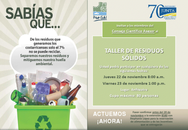 AccionSocialUCR's tweet image. Taller de residuos sólidos #Progai #UCR