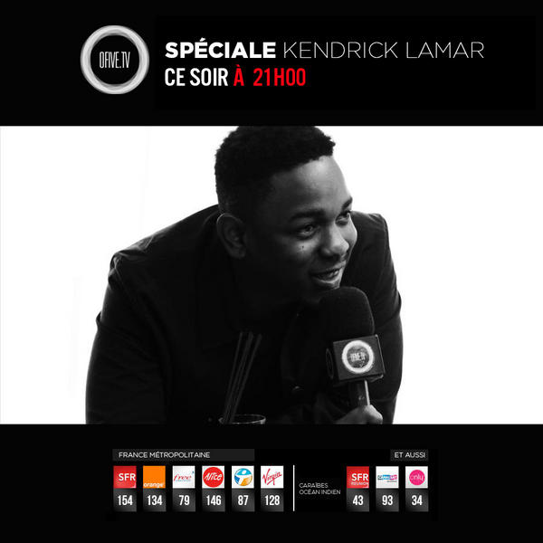 Ce soir à 21h00, ne manquez pas la #SPÉCIALE @KendrickLamar, suivi d'une interview réalisée par OFIVE ! Enjoy