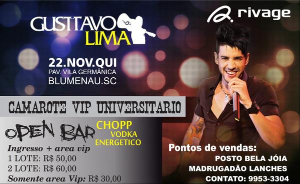 FurbParties's tweet photo. Ainda nao comprou seu ingresso pro camarote vip universitario Gusttavo Lima BNU?  Corra e compre por R$50,00 http://t.co/kf2bLDO0