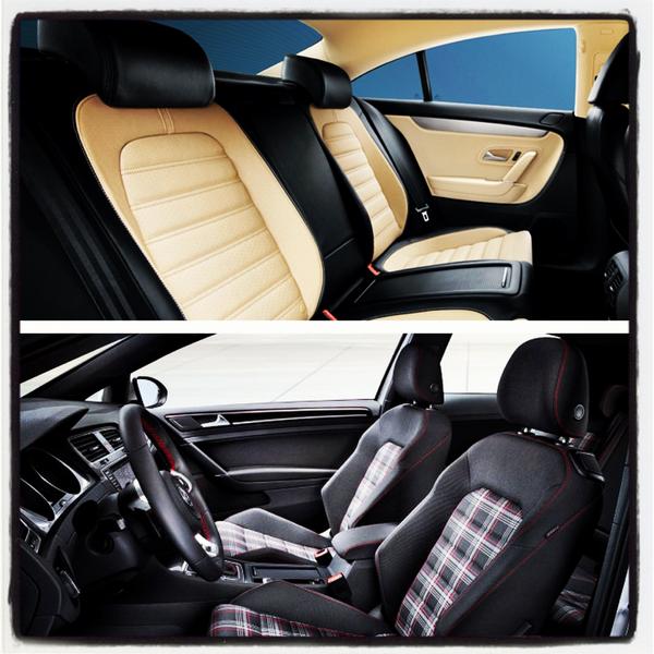VW's tweet image. Which seats do you like best? #VWCC or #VWGTI?