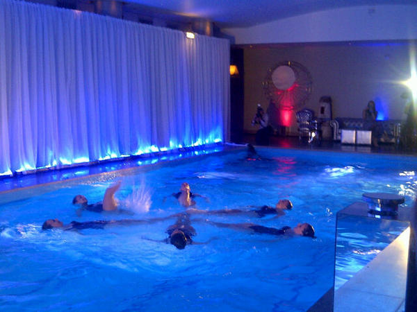 hersheypascual's tweet photo. Synchronised swimming with high heels and smooth legs at the Haymarket Hotel thanks to Wilkinson Sword http://t.co/CBicgfdu