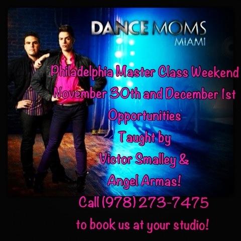 DanceMomsAni's tweet photo. Master class in Philly with @AngelArmas and @VictorSmalley this weekend! http://t.co/c49M2h3K