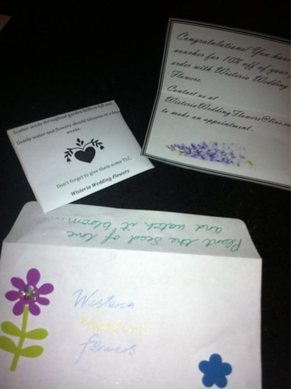 Fun favors from Wisteria Wedding Flowers