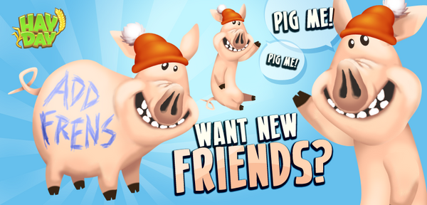 hayday's tweet photo. ADD FRENS!! Need more neighbors? Retweet this tweet &amp; add your Game Center nickname so others can add you! :) http://t.co/rbvwEEyy