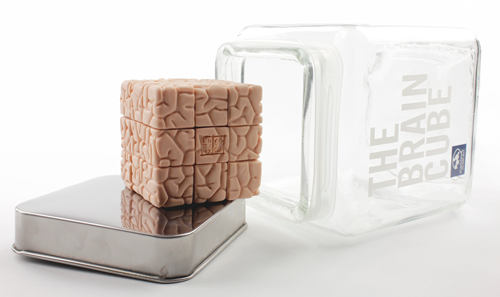 MarblesBrains's tweet photo. It's here!  The Brain Cube - Jason Freeny art turns working puzzle cube:  http://t.co/nevSrBf6 http://t.co/xCCCtL1W