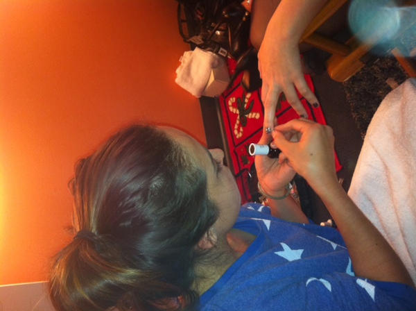 .@stephstone working her nail art magic! #nailart