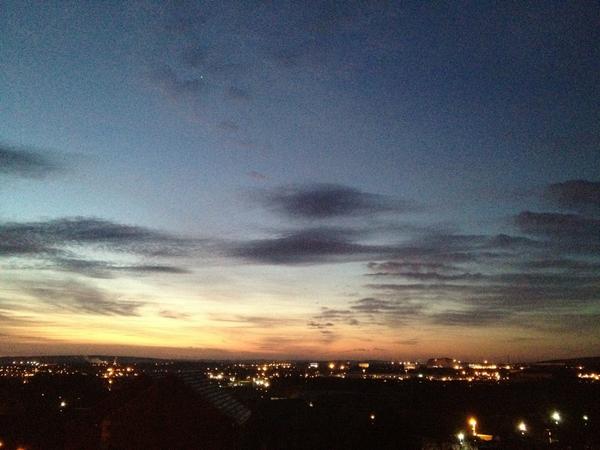 picturesofsheff's tweet photo. RT @MarcScrimshaw: Here is a sun raising shot looking over forgemasters towards Cententainment and beyond... http://t.co/oR2ce5W7
