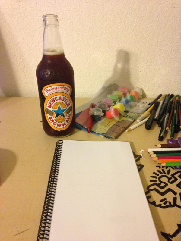 Kevin00787402's tweet image. Sketchbook &amp;amp; Newcastle is what my night consists of! 😎 #ImaginationFlow