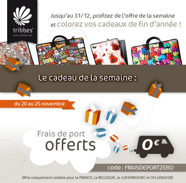 Frais de ports offerts cette semaine (jusqu'au 25/11) sur tribbes.com avec le code fraisdeportzero  #tribbes