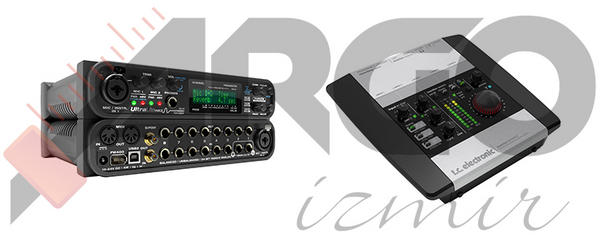 Stüdyomuzda "Motu Ultralite mk3 Hybird" ve "T.c. Electrionic Desktop konnekt 6" marka ses kartları kullanılmaktadır.