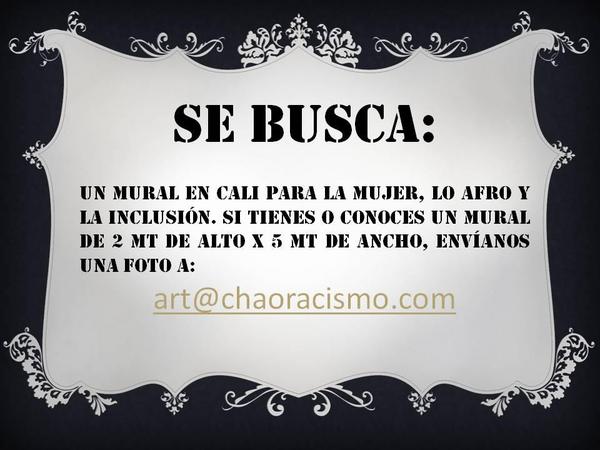C_Charrupi's tweet photo. @alejavillafane @KellyFer216  Se busca muro para reivindicar a la  mujer afro de 2 de alto x 5 de ancho. @chaoracismo. http://t.co/gnDsFMai