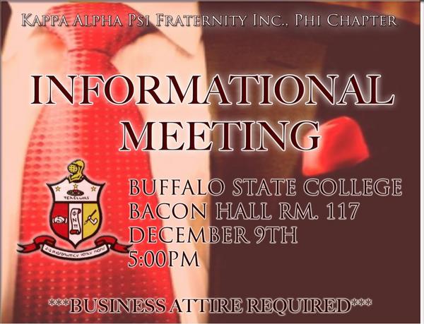 BuffaloNUPE's tweet image. #KappaAlphaPsi #PhiChapter informational meeting Dec. 9