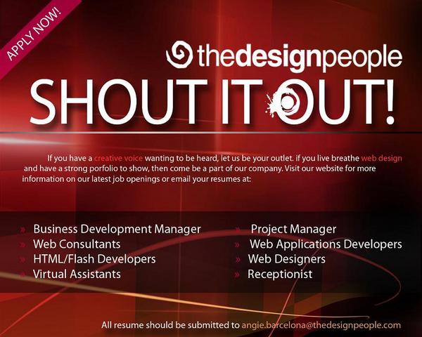 WebDesignersPH's tweet image. Check out available positions and apply now! Visit our website for more info: thedesignpeople.ph