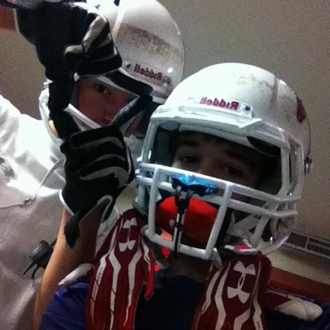 maxtperez's tweet photo. Me and my friend Max Troop swaggin out on the football field http://t.co/3KQjwwle
