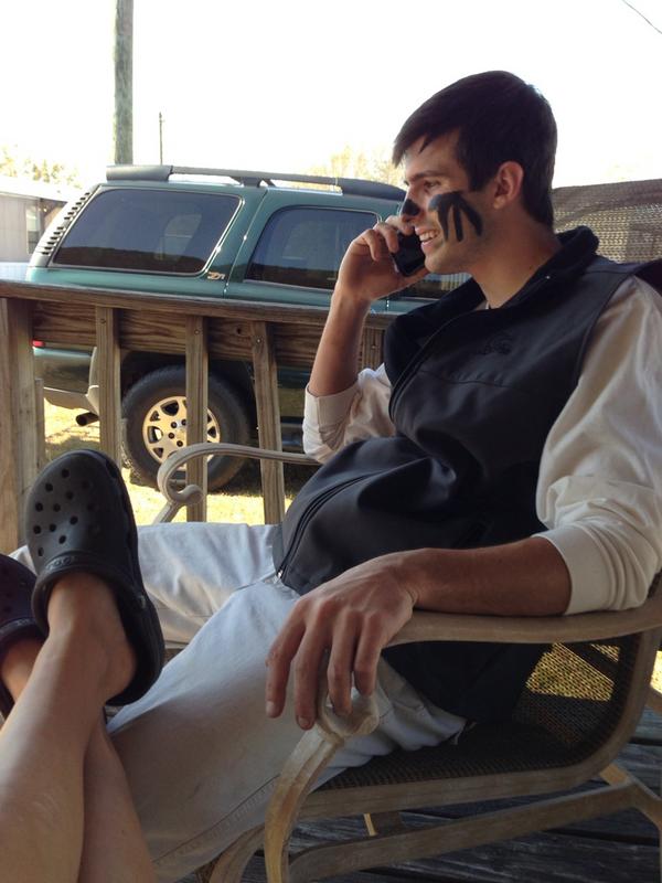 kagallant's tweet image. I have one sexy man... #paintedup #hunter #needsashower