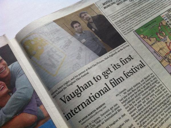 Reel_Films's tweet image. #vaughanfilmfest makes the #news this morning!
