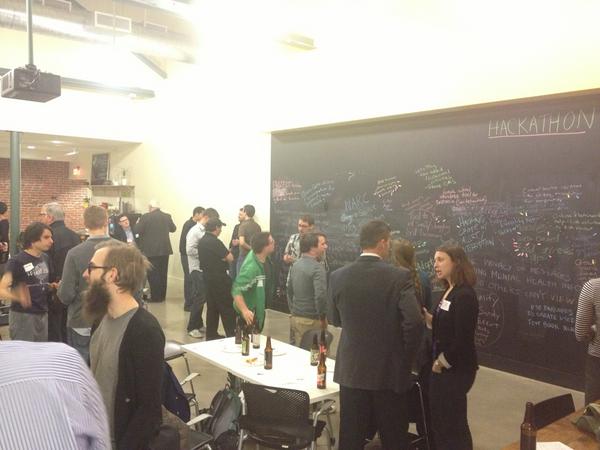 StefanAFrank's tweet image. The big reveal MT @TechnicallyPHL: In a couple hours this chalkboard will be full of #randomhacks #hackathon ideas