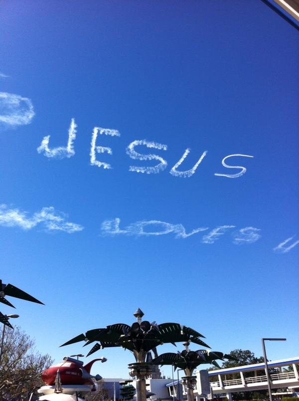 MotteBrown's tweet photo. Jesus being proclaimed at Magic Kingdom. http://t.co/9DRa5geW