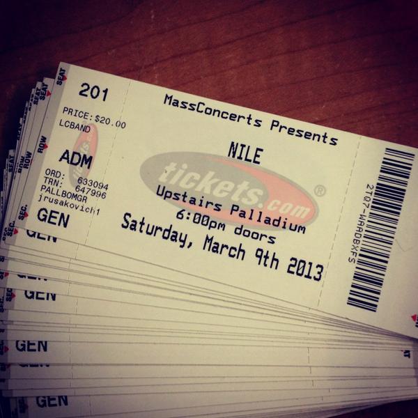 ConforzaMetal's tweet photo. Tickets for our show March 9th with Nile at The Palladium in Worcester Ma are in!!!! Hit us up on Facebook!! http://t.co/lEeFpaL5