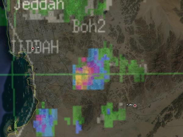 jeddah_info's tweet photo. RT @als3di1425: RT @alamattaqs: صورة من الرادار للسحابة الممطرة جنوب #جدة http://t.co/4odWoPsU
#امطار_جده